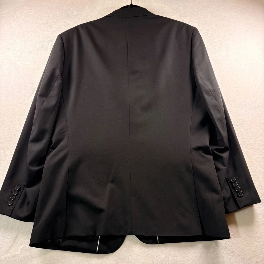 SuitShop Mens Black Slim Fit Stretch Suit 2 Piece Set Jacket 44S Pants 35S